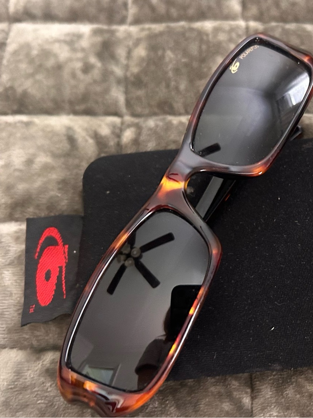 bolle Tortoiseshell Rectangular Sunglasses with Dark Smoke Lenses
